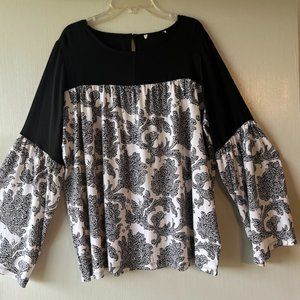 Black and White Dress Blouse